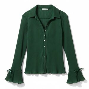 Princess Polly Ravil Blouse Top - Forest Green